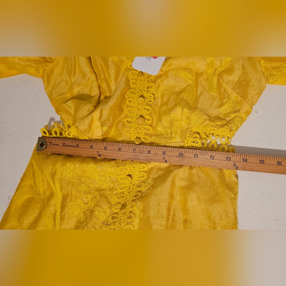L'ATISTE Short Button Dress Color Yellow Size Medium - Picture 9 of 12